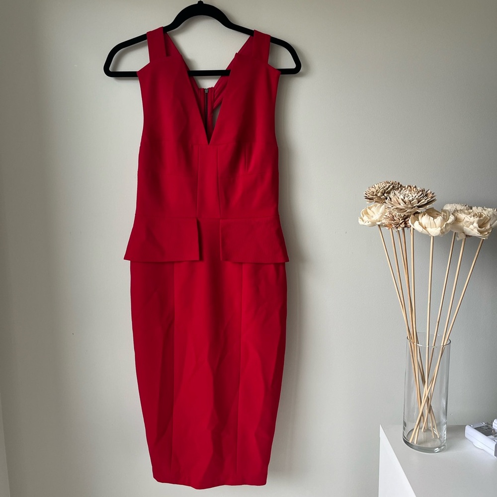 BCBG gorgeous red fitted dress